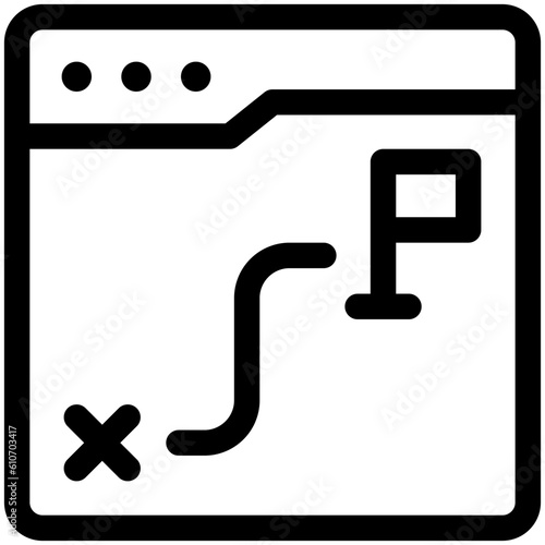 Route icon, Marathon related vector