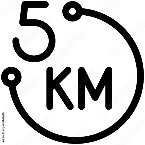 5K run icon, Marathon related vector photo