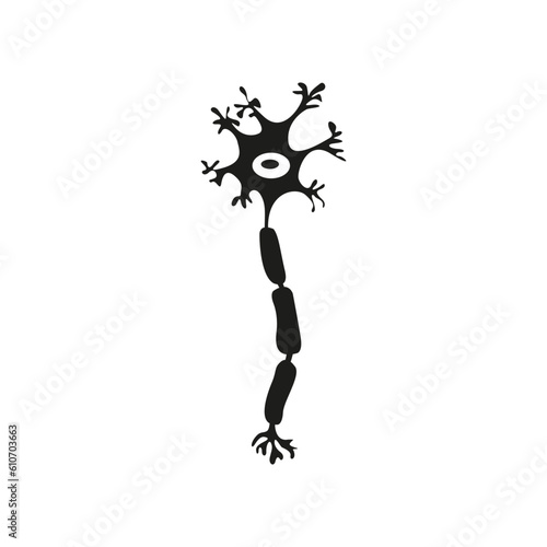 The symbol of a brain neuron. Simple flat vector illustration on a white background