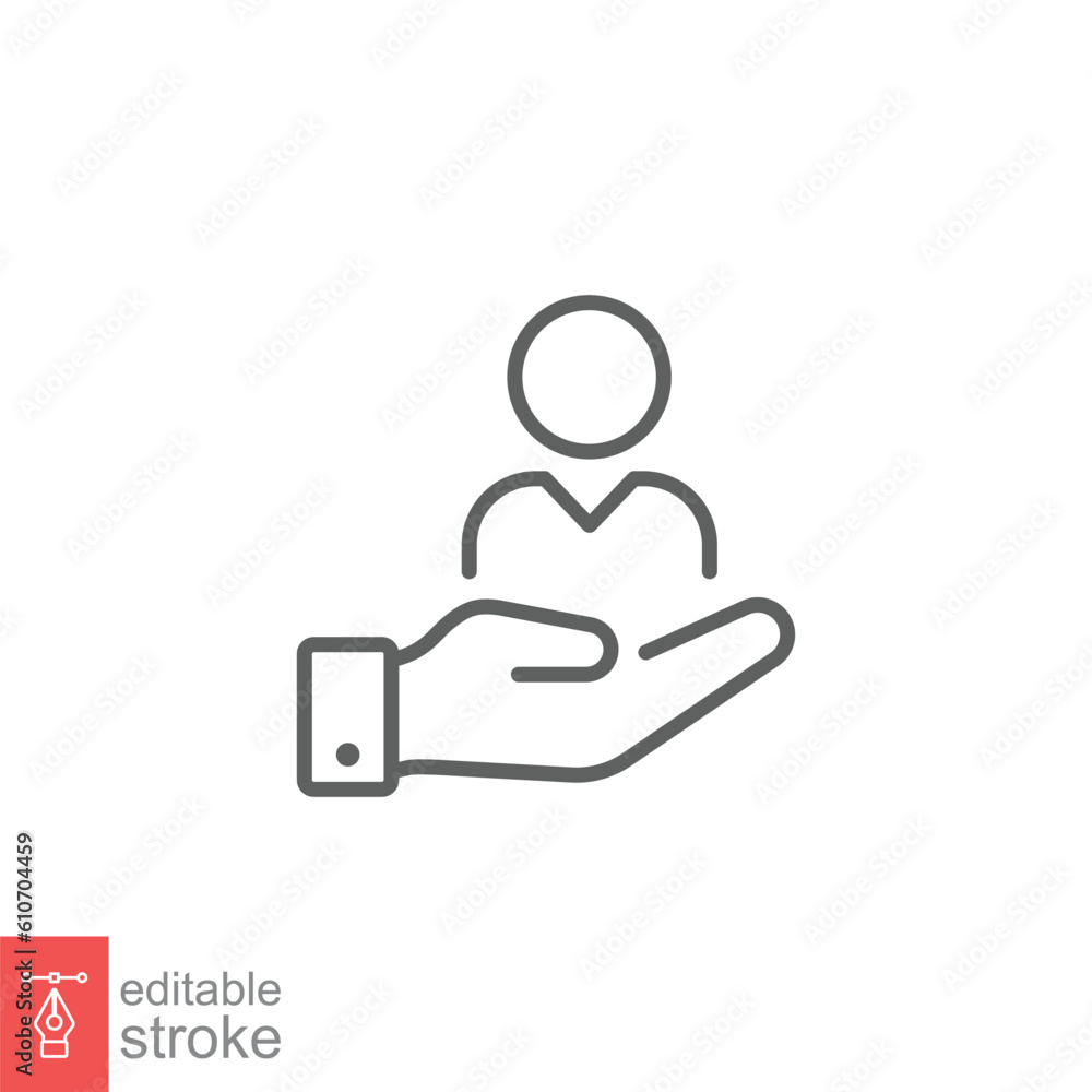 Customer service icon. Simple outline style. Client support, care, retention, advice, business concept. Thin line symbol. Vector illustration isolated on white background. Editable stroke EPS 10. Customer service icon. Simple outline style. Client support, care, retention, advice, business concept. Thin line symbol. Vector illustration isolated on white background. Editable stroke EPS 10.