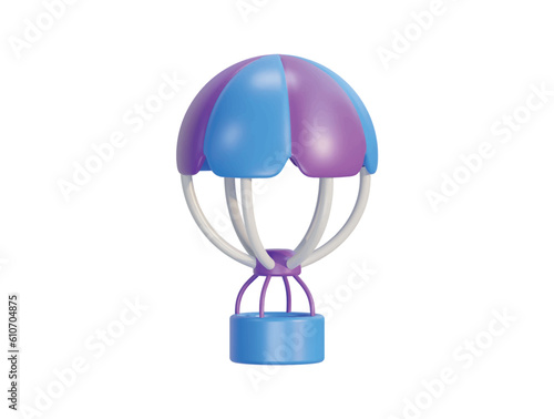 Vector hot air balloon aerostat with star aircraft summer vacation adventure travelling tourism