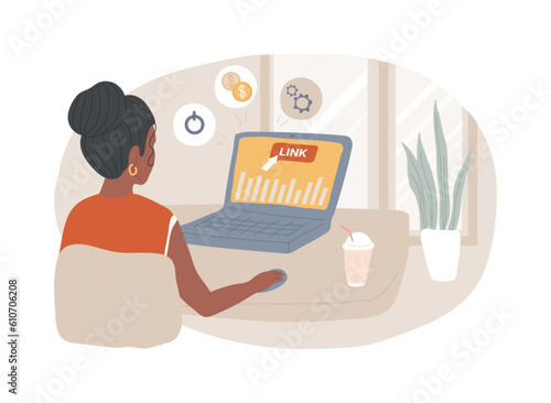 Cost per acquisition isolated concept vector illustration. CPA model, cost per conversion, online advertising pricing model, marketing metric measurement, online digital campaign vector concept.