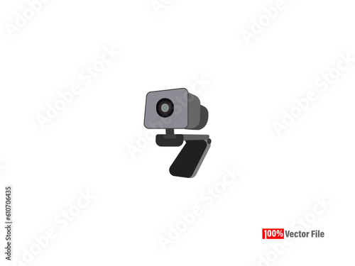  Vector illustrations web Cam. Isometric CCTV elements Security and technology concept - webcam Vector illustration isolated on white background CCTV camera icons.