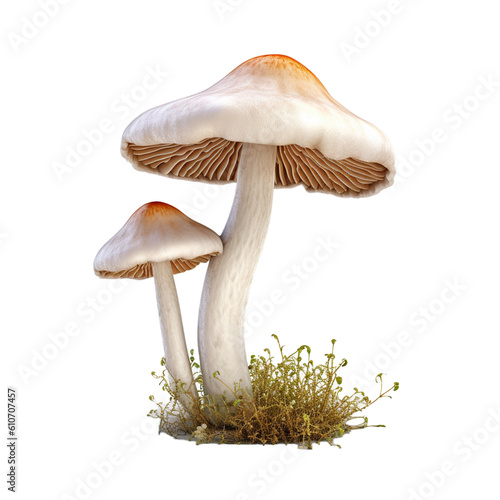 Mushroom isolated on transparent background. Generative AI.