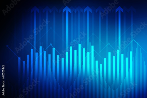 2d rendering Stock market online business concept. business Graph 