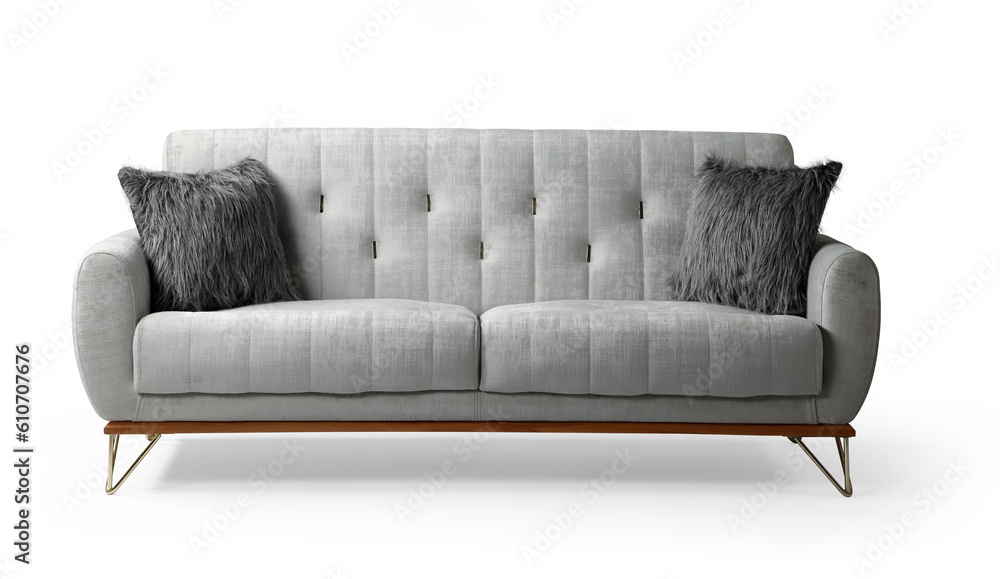 Fototapeta premium Modern sofa isolated on white background . front view
