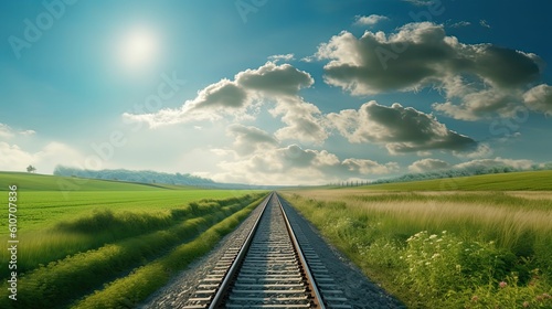 Photographie Railroad tracks, generative ai