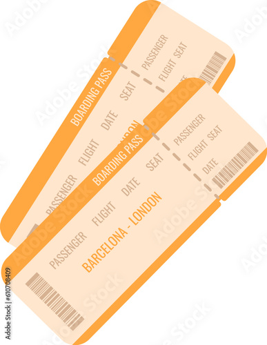 Airline boarding pass ticket vector illustration.