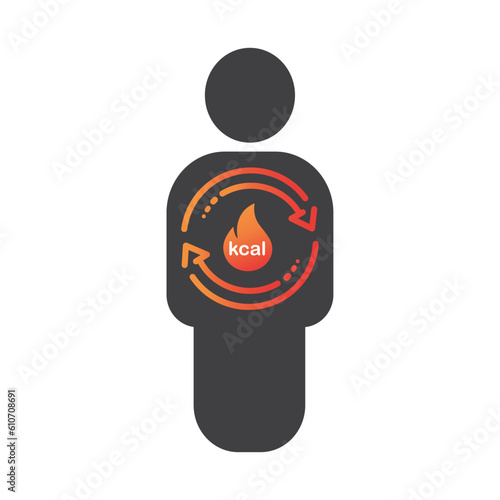 Metabolism icon, Burn icon, vector illustration.