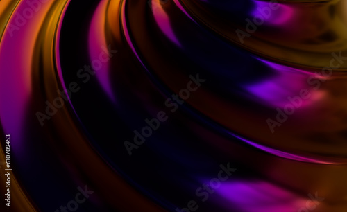 Abstract Deep Magenta Gold 3D Rendered Concentic Wave Pattern Background