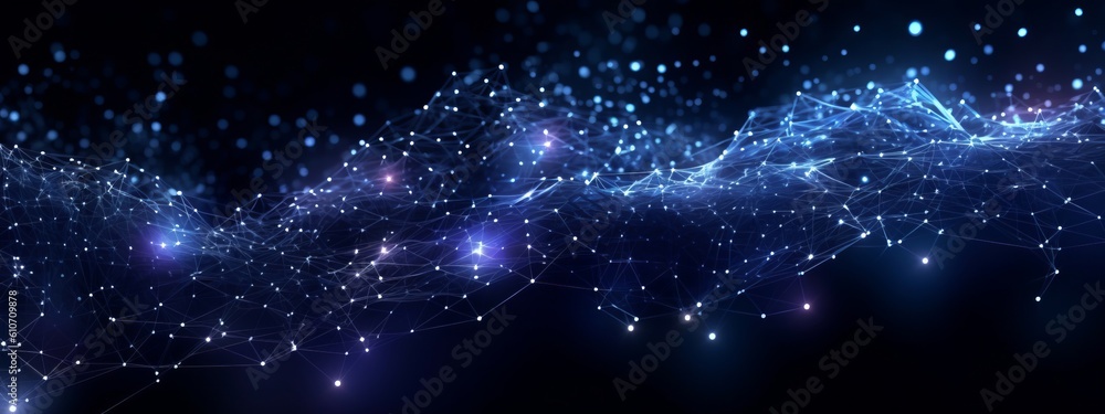 Texture abstract future technology lines with dots, network mesh background banner illustration 3d - Network connection digital data and big data concept. Digital datail dark blue Generative AI Texture abstract future technology lines with dots, network mesh background banner illustration 3d - Network connection digital data and big data concept. Digital datail dark blue Generative AI