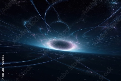 Tunnel or wormhole, tunnel that can connect one universe with another. Abstract speed tunnel warp in space, wormhole or black hole, scene of overcoming the temporary space in cosmos.