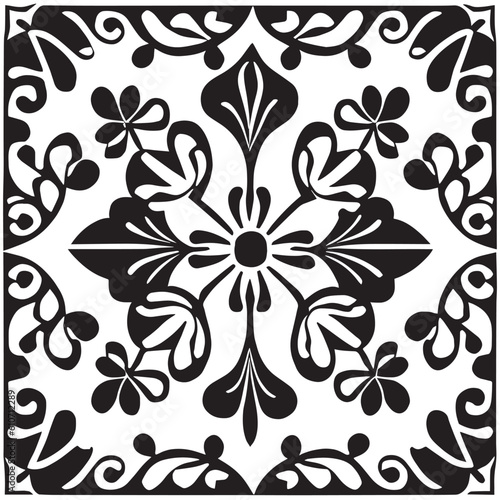 flower design black and white
