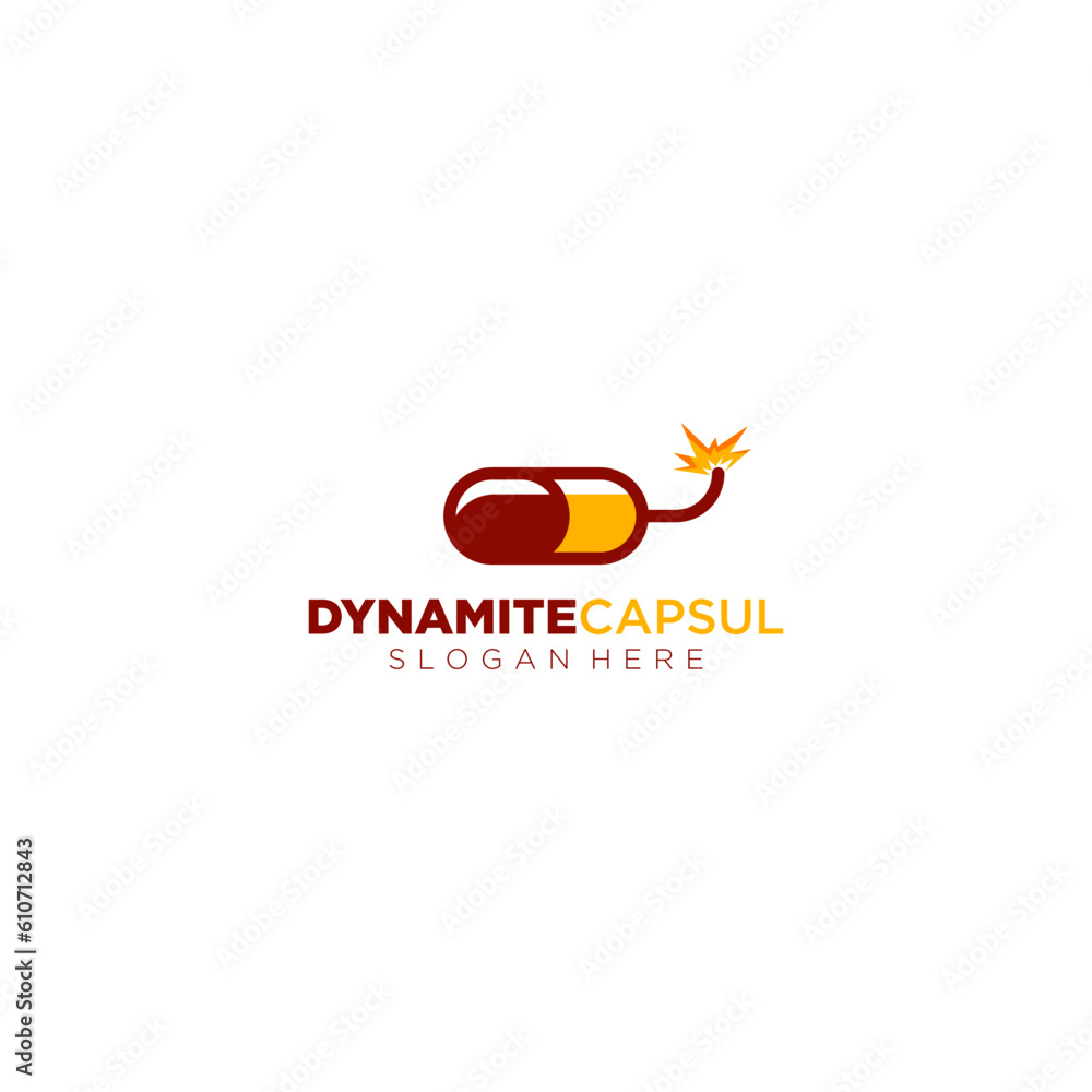 Fototapeta premium dynamite and capsule logo design