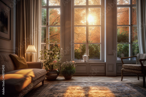 Natural light streaming through a window, creating a serene and uplifting atmosphere. © Suplim