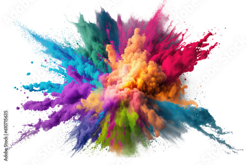 explosion powder isolated on white