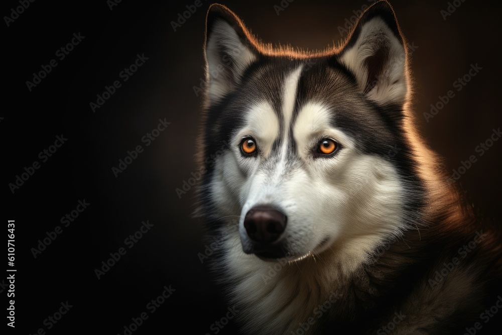 Majestic Brown Eyed Husky Dog