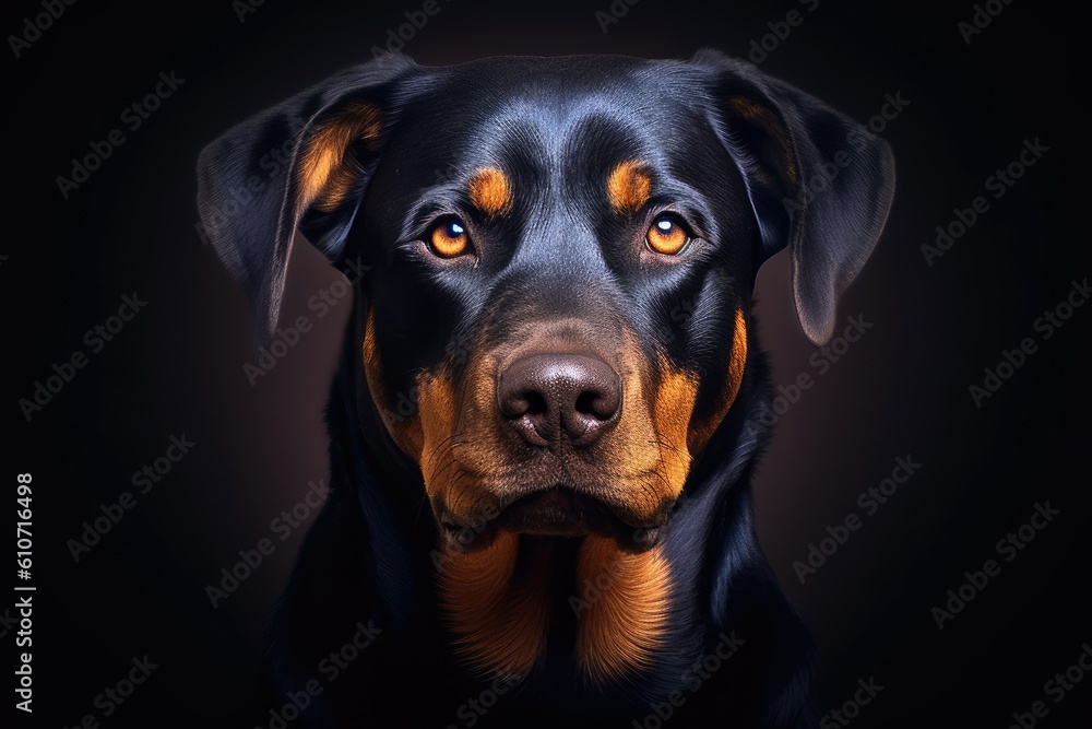 Intense Gaze of a Rottweiler Intense Gaze of a Rottweiler