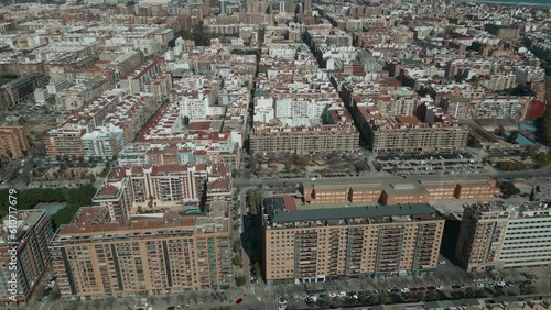 aerial view of downtown and residential district of Valencia, Andalusia, Spain photo