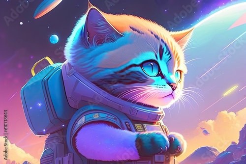 Baby Cat in Space Generative AI