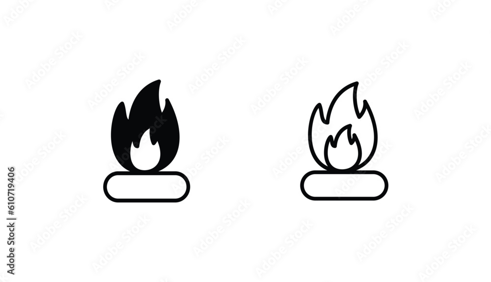 Bonefire icon design with white background stock illustration Bonefire icon design with white background stock illustration
