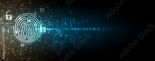 internet digital security technology concept for business background. Lock on circuit board