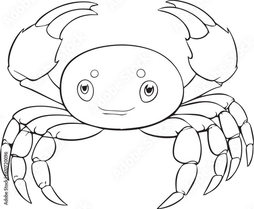 Crab, colouring book for kids, vector illustration