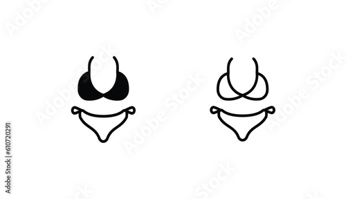Swiming Suit icon design with white background stock illustration
