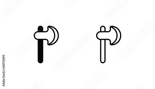 Axe icon design with white background stock illustration