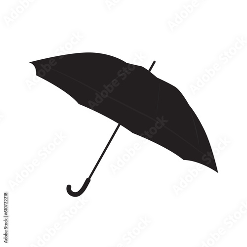 Umbrella vector isolated on white. Black umbrella icon.