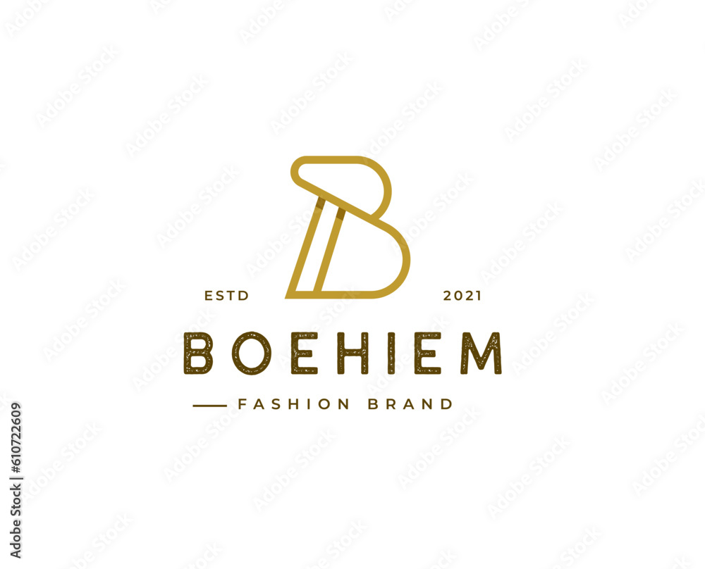 Minimalist Letter B logo design line style vector Minimalist Letter B logo design line style vector