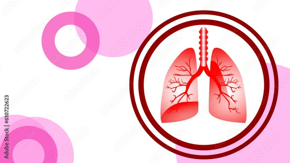 transparent red lungs icon with moving copy space circle background. concept for lung, cancer and awareness. transparent red lungs icon with moving copy space circle background. concept for lung, cancer and awareness.