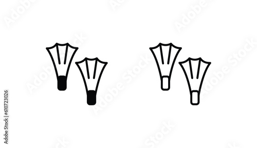 Swiming Feet icon design with white background stock illustration