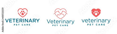 Minimal and modern veterinary logo for pet care and health