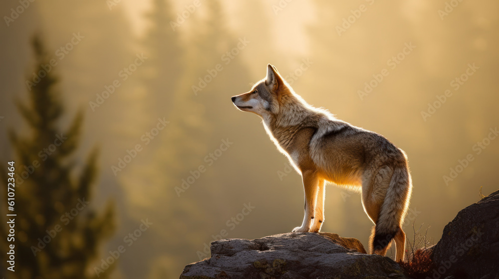 coyote wolf in nature. generative ai