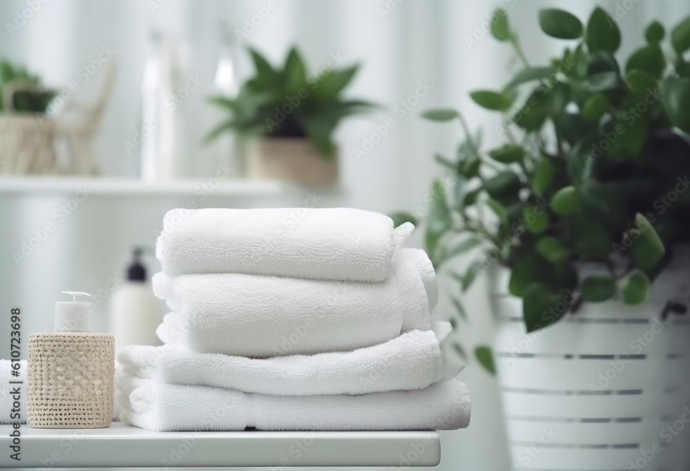 Clean fresh towels, generative ai Clean fresh towels, generative ai