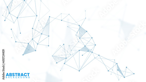 White background with plexus lines. Network connection dot. Abstract scientific wallpaper. Geometric background with abstract mesh. Digital technology and big data analysis illustration