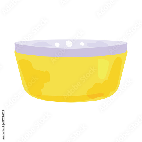 Plastic bowls on white background