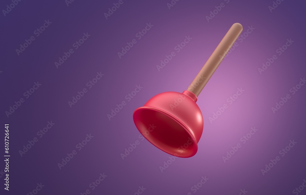 Isolated 3D Plunger. 3D Illustration Isolated 3D Plunger. 3D Illustration