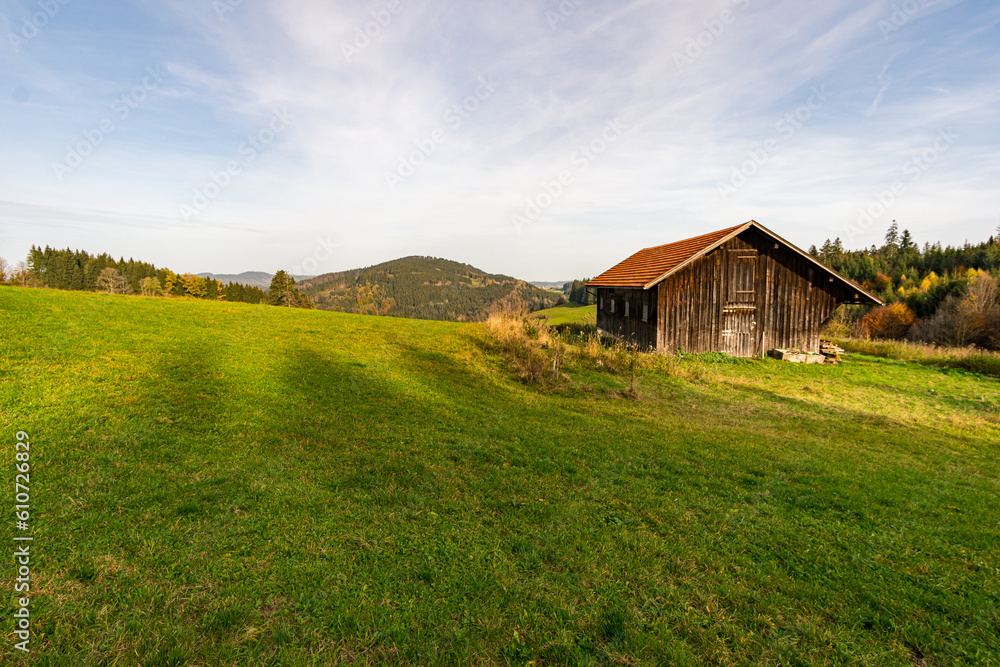 Fototapeta premium Eistobel autumn hike via Laubenberg and Kapf