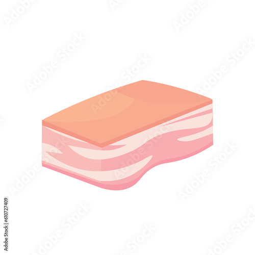 Salo (pork lard) on white background