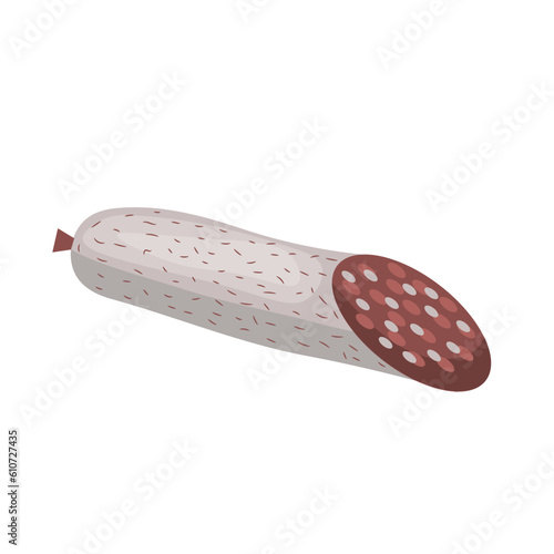 Tasty salami on white background