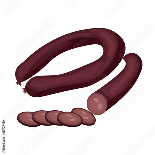 Tasty blood sausage on white background