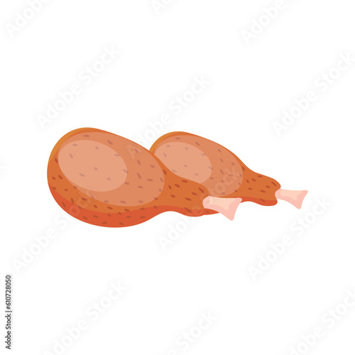 Chicken drumsticks on white background