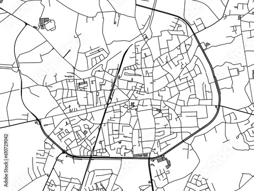 Vector road map of the city of  Turnhout in Belgium on a white background. photo