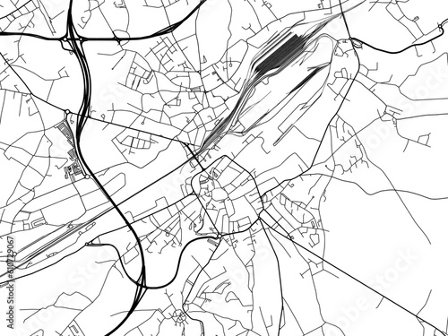 Vector road map of the city of  Chatelet in Belgium on a white background.