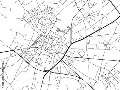 Vector road map of the city of  Sint-Truiden in Belgium on a white background.