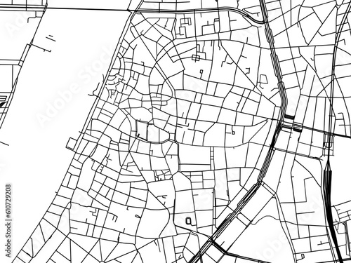 Vector road map of the city of  Antwerpen Centrum in Belgium on a white background.