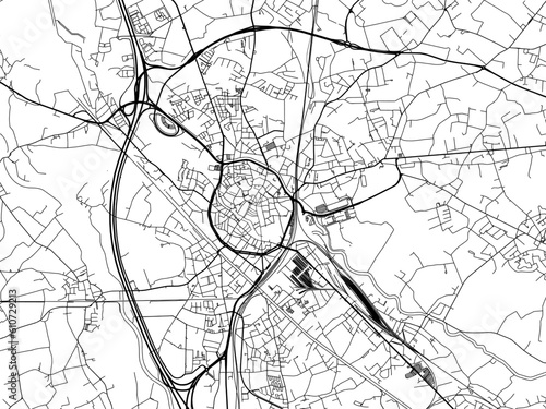 Obraz na płótnie Vector road map of the city of  Mechelen in Belgium on a white background