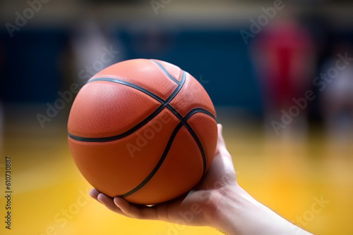 Basketball is in the hands of the player, basketball is a popular sport around the world, generates AI.